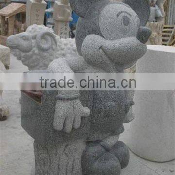 G654 China natural sesame black granite stone street craft carving outdoor mailbox