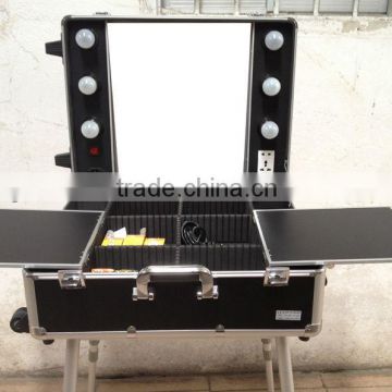 PROFESSIONAL Rolling STUDIO MAKEUP CASE With LIGHTS!