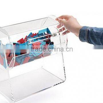 12"w Acrylic Raffle Drum With Locking Door, Countertop - Clear