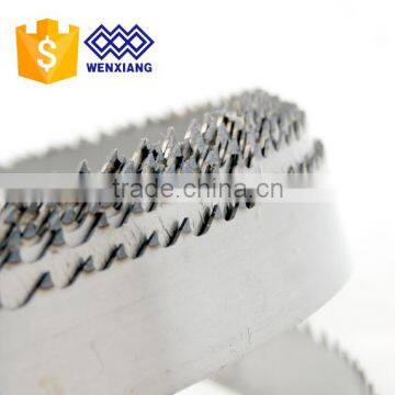 Bone and frozen meat cutting band saw blade with hard teeth