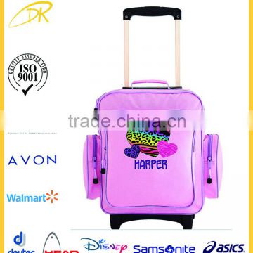 Pink cute troley bag for girls, cute lady small trolley bag