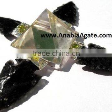 Black Obsidian Arrowhead Agate Energy Generator : Agate Crystal Quartz Pyramid : Agate Energy Generator Tools photo-6