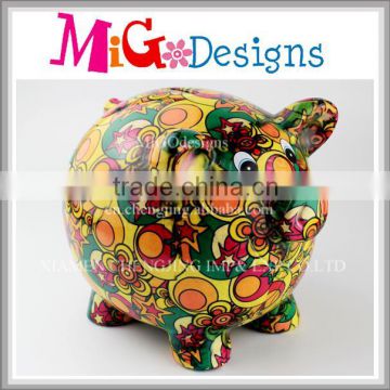 Wholesale And OEM Colorful Ceramic Pig Money Box For Coin