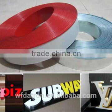 Colourful aluminum trim caps for channel letters sign
