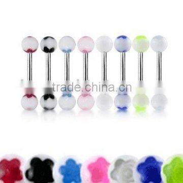 316L steel Tounge Barbells with UV Balls body piercing jewelry