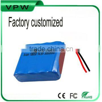 18650 14.8v 3000mah li-ion rechargeable battery for intelligent robot vacuum cleaner
