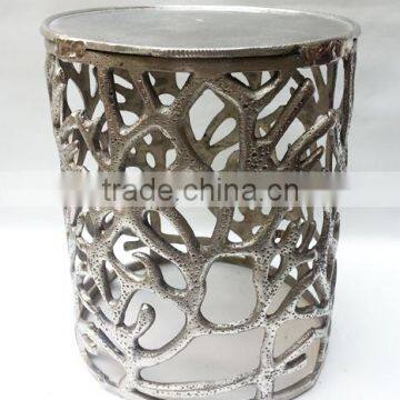 CAST ALUMINIUM SIDE TABLE / STOOL / HAND MADE SIDE COFFEE TABLE