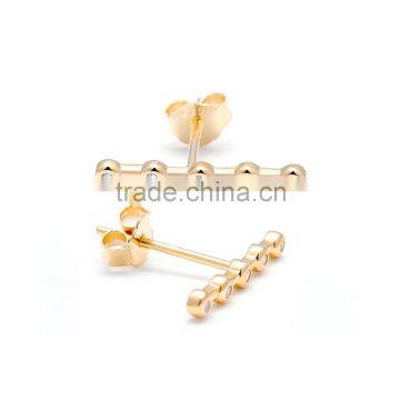 cheap wholesale stainless steel white stone gold stud earrings