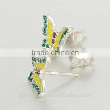 New Design Fashion Cheap Factory Direct Sale Butterfly Enamel Earrings photo-5