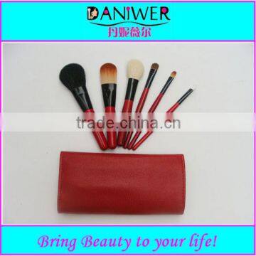 Red Wholesale 6pcs Face use makeup brush set Dongguan manufacturer