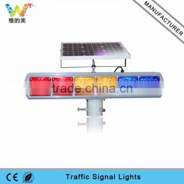 New road construction solar power yellow blue red module flashing led light