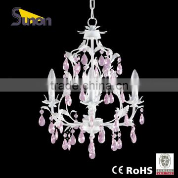 4 lights wrought iron crystal decorative hotel lighting