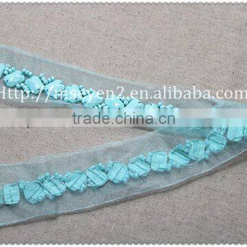 Wholesales Fancy Acrylic Beaded Collar Garment Accessories Ladies Fashion Beaded Neck Lace Collar Trim photo-6