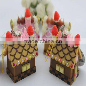 Fake Cake Crafts Pvc Material Fake Food Fake House Display Keychain