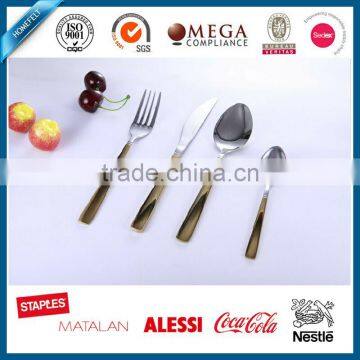 cheaper price premium quality stainless steel gold plating cutlery set