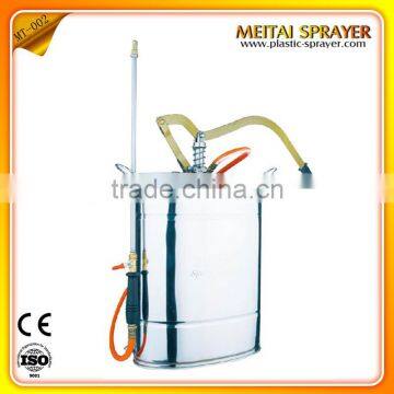 Stainless steel knapsack-style agricultural sprayer