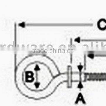 Screw eyes with washer (rigging hardware)