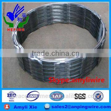 low price galvanized concertina razor barbed wire with coil dia 450mm