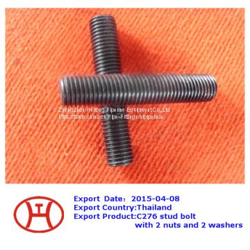 C276 stud bolt with 2 nuts and 2 washers