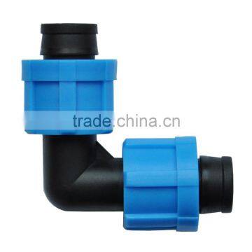 Irrigation Water Supply Plastic Lock Elbow Fitting For Drip Tape