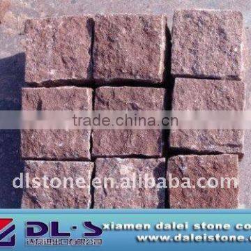 Red granite cubes shelves