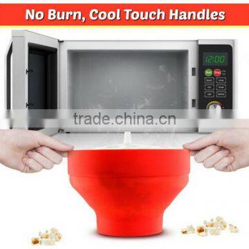Collapsible Silicone Popcorn Popper,Microwaveable Silicone Popcorn Bucket photo-2