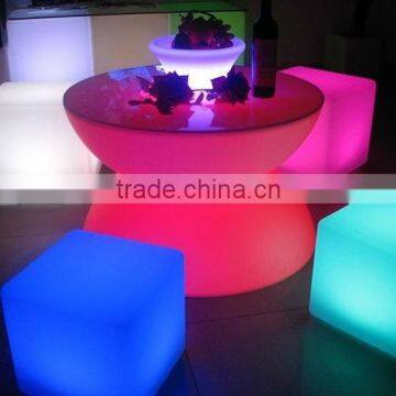 LED Remote Halfmoon Table/ Hot Sell LED Rechargeable Halfmoon Coffee Table/LED Outdoor Lawn Halfmoon Cocktail Table photo-4