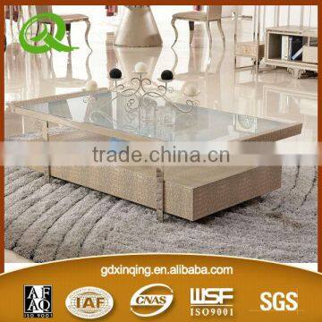 Stainless steel furniture tempered glass top coffee table C379