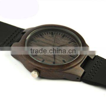 Custom Logo Watch Mens Retro Ebony Watches With Leather Strap photo-5