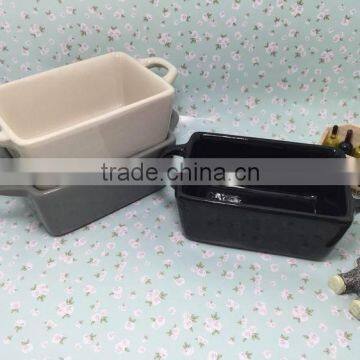 2015 Stocked Cheap Daily Use Colored Square Porcelain Bakeware Plate photo-3