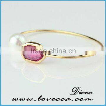 Cheap Cross Charm Silver Bangle Glass Bangles Bracelets photo-3