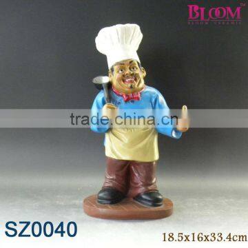 Resin standing fat chef figurines