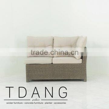 Salinas Wicker Left Hand Sofa 2 Seats - Weather Resistant Outdoor Wicker Sofa Corner photo-5