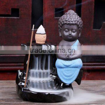 Creative The Little Monk Censer Backflow Incense Burner For Home Decor photo-2