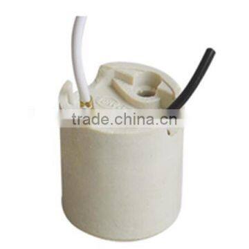 CE RoHS Certificated E26 E27 Glazed Ceramic Lampholder With Cable photo-3