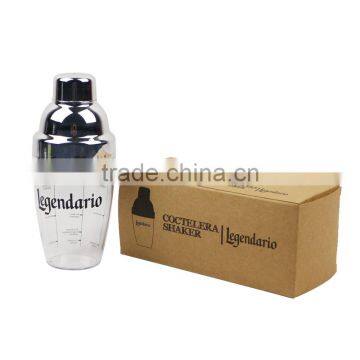 250ml plastic juice wine shaker in transparent