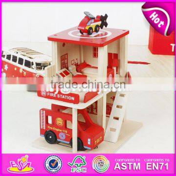 2017 New Products Funny Parking Toy Boys Wooden Toy Fire Station W04B030 photo-6