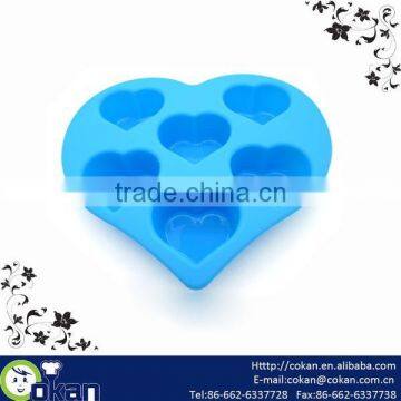 Silicone 6 Cups Heart Shape Cupcake Mould/Muffin Mould CK-SL014A