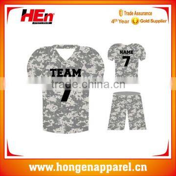 Wholesale customized camo american football uniforms best quality manufacture/college football jerseys cheap