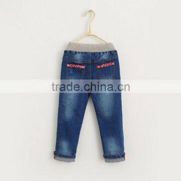 Cartoon Cat Casual Denim Trousers Embroidered Flowers for Chid Girl photo-2