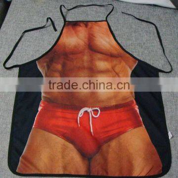 Novelty Cooking Kitchen Apron Muscle Man Sexy Dinner Party Apron Christmas Gift