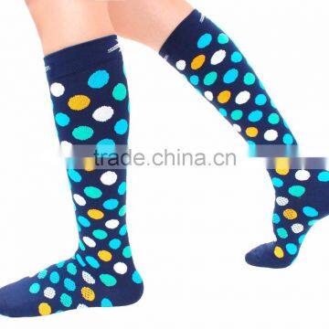 Compression Socks with polka dots made of nylon and spandex