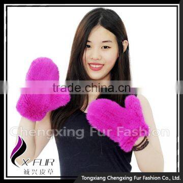 CX-A-60P Hand Knitted Winter Warm Genuine Mink Fur Gloves photo-3