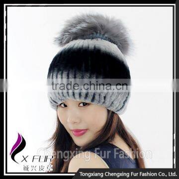 CX-C-02A Wholesale Custom In Stock Hat Knitted Rex Rabbit Fur Hat photo-5