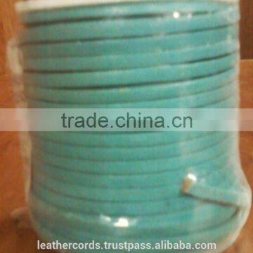 3mm Flat Leather Cord in Matt Finish Yellow Color