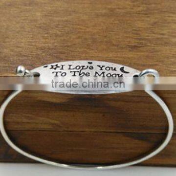 Custom Own Logo Bangle Bracelet 2016 Best Couple Love Bangle Bracelet for Personal Love Gifts photo-5