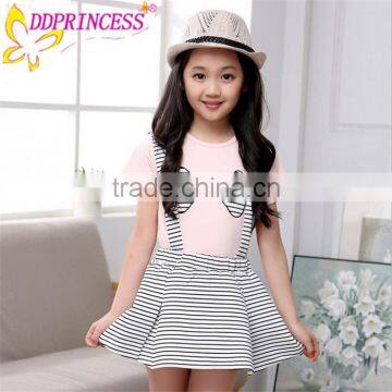 wholesales large stock fashion two-piece kids suits shirt suit for girl