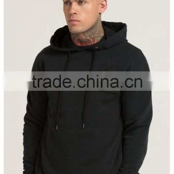 Black Raw Cut Mens Paneled Pullover Hoodie 100% Cotton Full Tracksuits Tapered Sweatpants Top Quality Tracksuit Tops and Bottoms