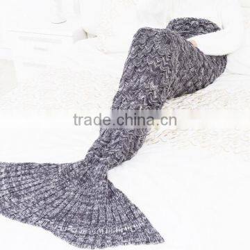 2017 Blanket Factory China Wholesale Knitted Fish Scale Mermaid Blankets photo-2