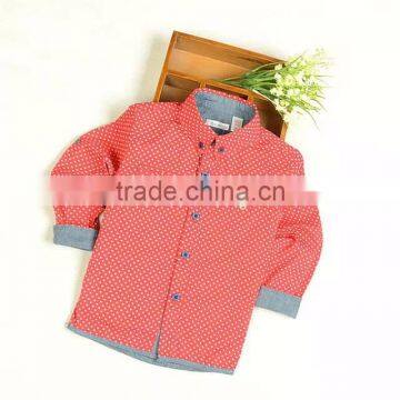 R&H OEM printed long sleeve kids polo shirt children shirt in boys